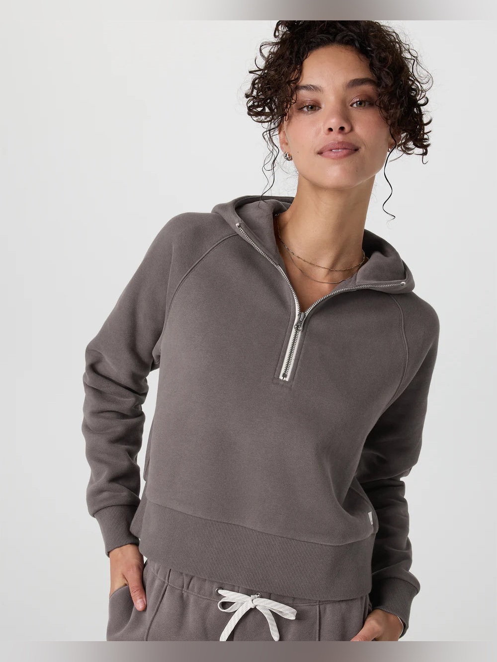 Vuori Restore Hoodie Half Zip Mauve Heavyweight Sweatshirt - Women's XL
